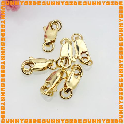 Khoá Càng Cua Mini Mạ Vàng 14K Cao Cấp 10mm Kèm Khoen Tròn Làm Trang Sức Handmade DIY