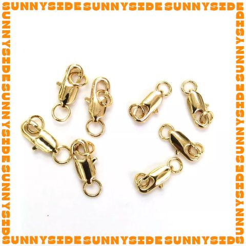 Khoá Càng Cua Mini Mạ Vàng 14K Cao Cấp 10mm Kèm Khoen Tròn Làm Trang Sức Handmade DIY