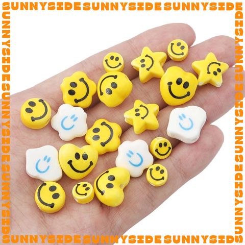 Gói 5 Hạt Cườm Nhựa Mặt Cười Nhiều Hình Nhiều Màu Sắc Xỏ Vòng Tay Handmade DIY