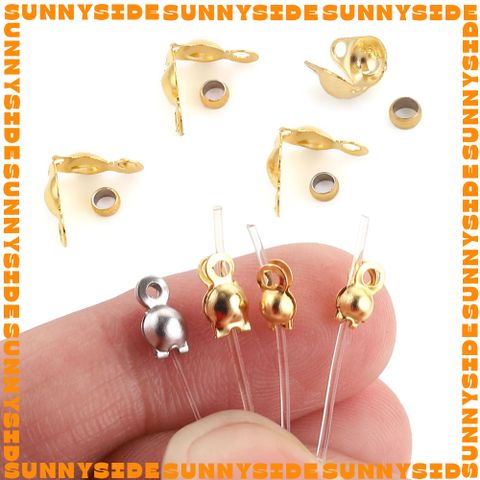 Gói 50 Cái Kẹp Vỏ Sò Inox Thép Không Gỉ Cao Cấp Chốt Đầu Dây Làm Trang Sức Handmade DIY