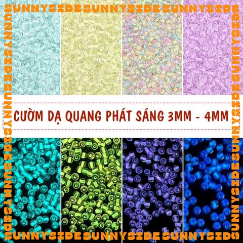Gói 10g Hạt Cườm Tròn Dạ Quang Phát Sáng Cao Cấp Xỏ Vòng Tay Vòng Cổ Làm Trang sức Phụ Kiện Handmade DIY