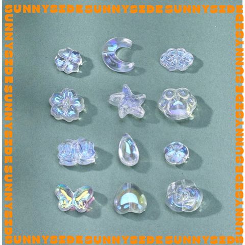 5 Hạt Thủy Tinh Lấp Lánh AB Trong Suốt Nhiều Loại Làm Vòng Tay, Trang Sức, Móc Khóa, Thủ Công DIY Handmade