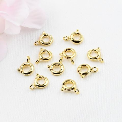 02 Khoá Lò Xo Tròn Mini, Móc Khoá Tròn Mạ Vàng 18K Cao Cấp Làm Trang Sức Handmade DIY