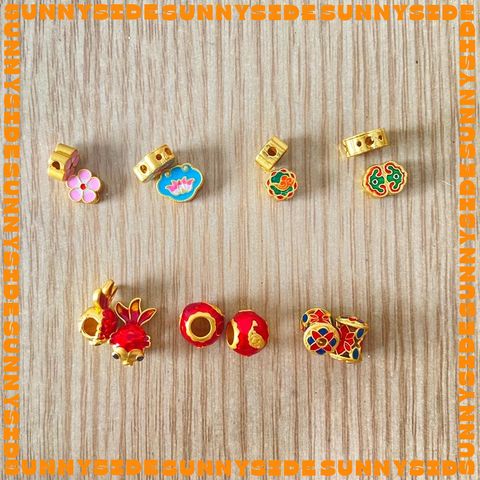 Charm Mạ Vàng Sơn Màu Phụ Kiện Xâu Mix Vòng Tay Phong Thủy Nam Nữ Làm Trang Sức Handmade DIY