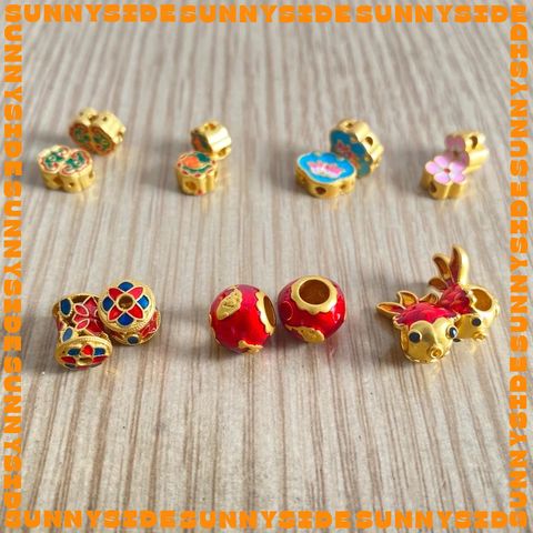 Charm Mạ Vàng Sơn Màu Phụ Kiện Xâu Mix Vòng Tay Phong Thủy Nam Nữ Làm Trang Sức Handmade DIY