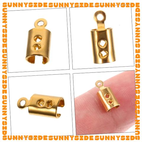 Gói 10 Chốt Kẹp Đầu Dây Thép Không Gỉ Cao Cấp Kẹp Nối Dây Da Làm Vòng Tay, Vòng Cổ Dạng Tròn Đủ Size