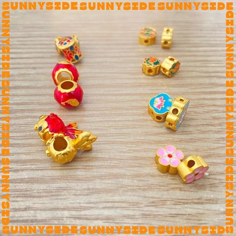 Charm Mạ Vàng Sơn Màu Phụ Kiện Xâu Mix Vòng Tay Phong Thủy Nam Nữ Làm Trang Sức Handmade DIY