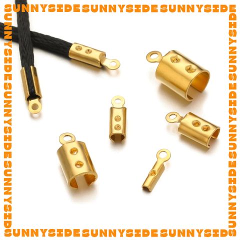 Gói 10 Chốt Kẹp Đầu Dây Thép Không Gỉ Cao Cấp Kẹp Nối Dây Da Làm Vòng Tay, Vòng Cổ Dạng Tròn Đủ Size