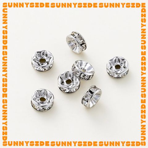 Gói 10 Charm Bánh Xe Hạt Xoàn Chặn Hạt Mạ Vàng 18K Cao Cấp Xỏ Xen Hạt Chuỗi Làm Trang Sức Handmade DIY