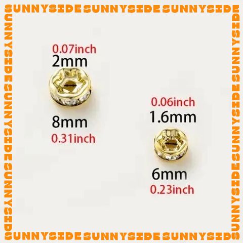 Gói 10 Charm Bánh Xe Hạt Xoàn Chặn Hạt Mạ Vàng 18K Cao Cấp Xỏ Xen Hạt Chuỗi Làm Trang Sức Handmade DIY