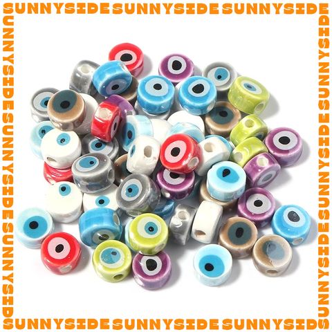 02 Hạt Charm Mắt Quỷ Evil Eye Gốm 10mm Hạt Xỏ Mắt Quỷ Evil Eye Đủ Màu Làm Phụ Kiện Trang Sức Handmade DIY