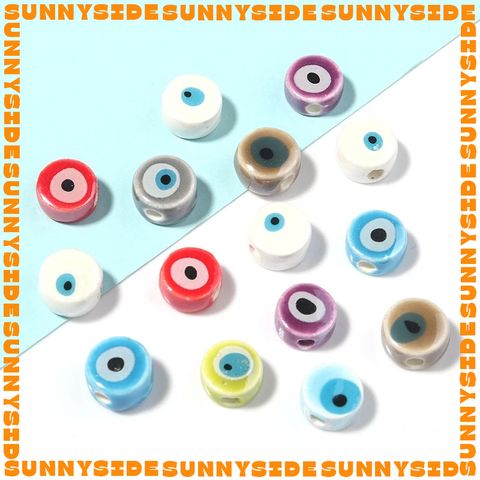02 Hạt Charm Mắt Quỷ Evil Eye Gốm 10mm Hạt Xỏ Mắt Quỷ Evil Eye Đủ Màu Làm Phụ Kiện Trang Sức Handmade DIY