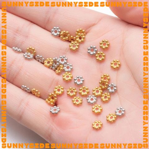 Gói 30 Cái Charm Nút Chặn Hạt Đệm Hình Bông Tuyết Inox Thép Không Gỉ Mạ Vàng Cao Cấp Phụ Kiện Xâu Mix Vòng Tay