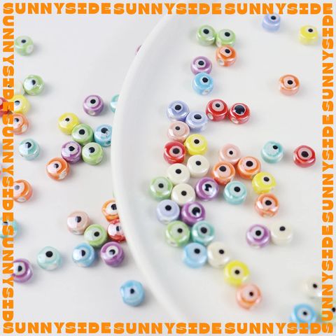 02 Hạt Charm Mắt Quỷ Evil Eye Gốm 10mm Hạt Xỏ Mắt Quỷ Evil Eye Đủ Màu Làm Phụ Kiện Trang Sức Handmade DIY