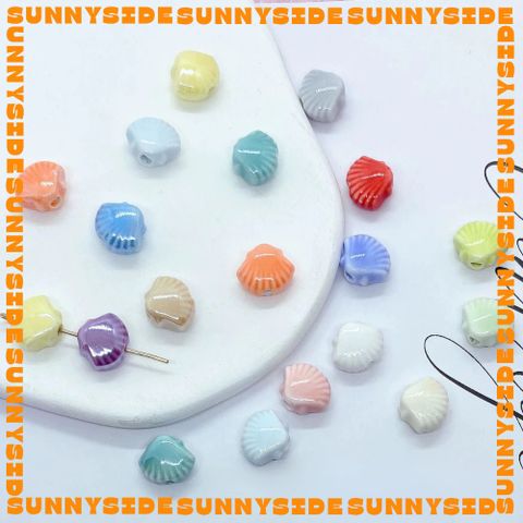 02 Hạt Charm Sò Gốm Hạt Gốm Hình Vỏ Sò Làm Vòng Đeo Tay Mặt Dây Chuyền Phụ Kiện Trang Sức
