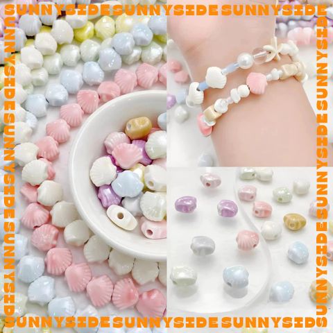 02 Hạt Charm Sò Gốm Hạt Gốm Hình Vỏ Sò Làm Vòng Đeo Tay Mặt Dây Chuyền Phụ Kiện Trang Sức