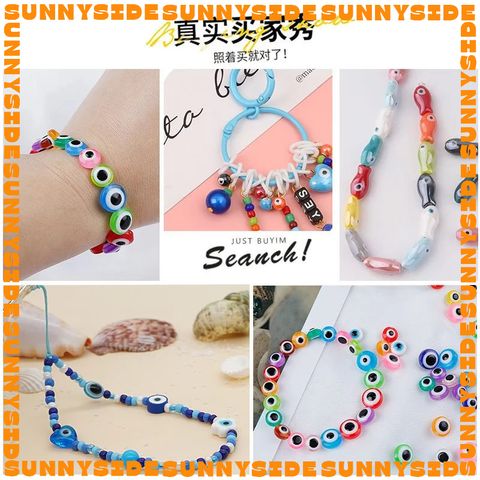 10 Hạt Charm Mắt Quỷ Evil Eye Nhựa Hạt Xỏ Mắt Quỷ Evil Eye Đủ Màu Làm Phụ Kiện Trang Sức Handmade DIY