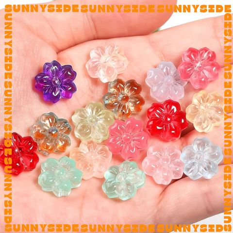 5 Hạt Thủy Tinh Hoa Anh Đào 14mm Cao Cấp Làm Vòng Tay, Trang Sức, Móc Khóa, Thủ Công DIY Handmade