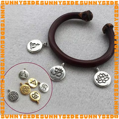 02 Charm Treo Hình Phật Hoa Sen Chữ OM Cây Đời Phong Cách Tây Tạng Làm Vòng Tay Treo Phụ Kiện Hanndmade DIY