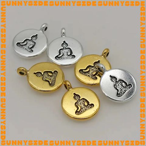 02 Charm Treo Hình Phật Hoa Sen Chữ OM Cây Đời Phong Cách Tây Tạng Làm Vòng Tay Treo Phụ Kiện Hanndmade DIY