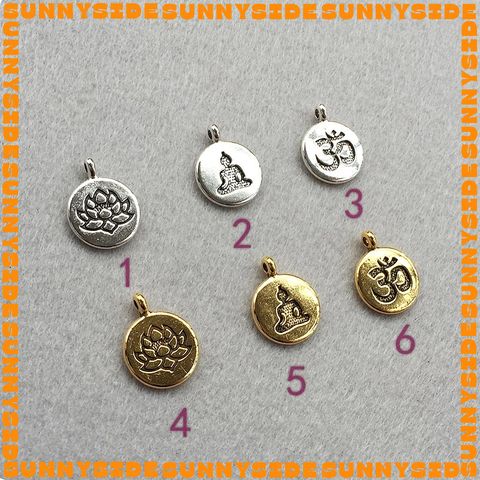 02 Charm Treo Hình Phật Hoa Sen Chữ OM Cây Đời Phong Cách Tây Tạng Làm Vòng Tay Treo Phụ Kiện Hanndmade DIY