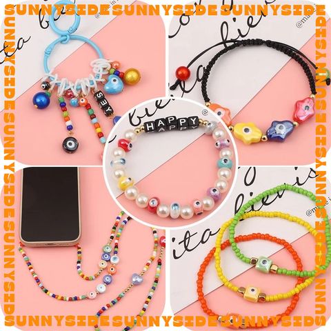 02 Hạt Charm Mắt Quỷ Evil Eye Gốm Tròn 6mm Hạt Xỏ Mắt Quỷ Evil Eye Đủ Màu Làm Phụ Kiện Trang Sức Handmade DIY