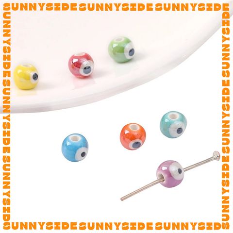 02 Hạt Charm Mắt Quỷ Evil Eye Gốm Tròn 6mm Hạt Xỏ Mắt Quỷ Evil Eye Đủ Màu Làm Phụ Kiện Trang Sức Handmade DIY