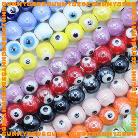 02 Hạt Charm Mắt Quỷ Evil Eye Gốm Tròn 6mm Hạt Xỏ Mắt Quỷ Evil Eye Đủ Màu Làm Phụ Kiện Trang Sức Handmade DIY