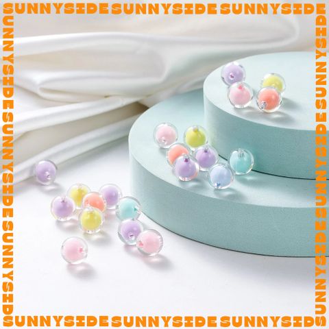Gói 50 Hạt Nhựa Trong Nhân Màu Xinh Xắn Pastel Xỏ Vòng Tay Vòng Cổ Làm Trang sức Phụ Kiện Handmade