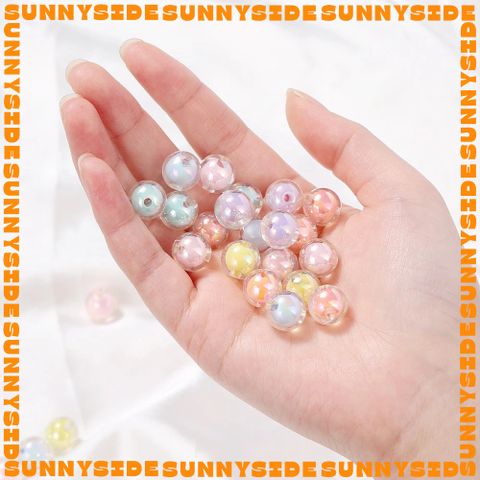 Gói 50 Hạt Nhựa Trong Nhân Màu Xinh Xắn Pastel Xỏ Vòng Tay Vòng Cổ Làm Trang sức Phụ Kiện Handmade