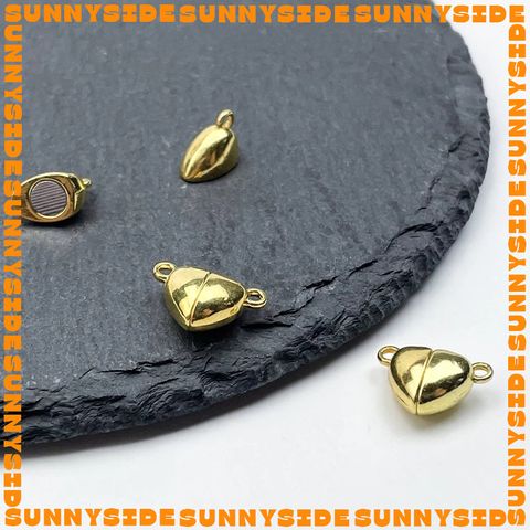 Móc Khoá Nam Châm Mini Hình Trái Tim Mạ Vàng 14K Cao Cấp Làm Trang Sức Handmade DIY