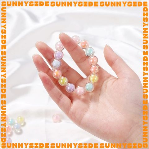 Gói 50 Hạt Nhựa Trong Nhân Màu Xinh Xắn Pastel Xỏ Vòng Tay Vòng Cổ Làm Trang sức Phụ Kiện Handmade