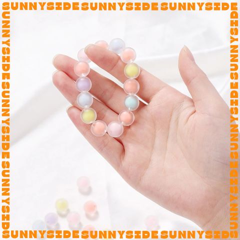 Gói 50 Hạt Nhựa Trong Nhân Màu Xinh Xắn Pastel Xỏ Vòng Tay Vòng Cổ Làm Trang sức Phụ Kiện Handmade