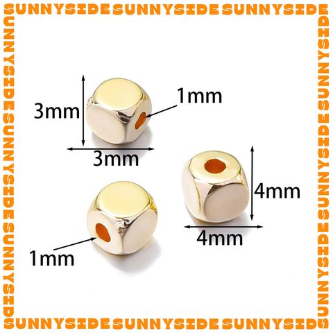 Gói 100/200 Hạt Cườm Nhựa CCB Hình Vuông Màu Vàng Xỏ Vòng Làm Trang Sức Handmade DIY