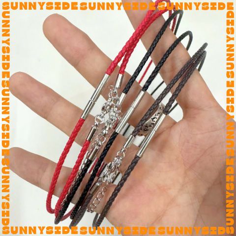 (2mm x 45cm) Dây Chuyền Dây Da Đan Vảy Rồng Đeo Cổ Khóa Inox Thép Không Gỉ Cao Cấp