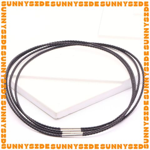 (2mm x 45cm) Dây Chuyền Dây Da Đan Vảy Rồng Đeo Cổ Khóa Inox Thép Không Gỉ Cao Cấp
