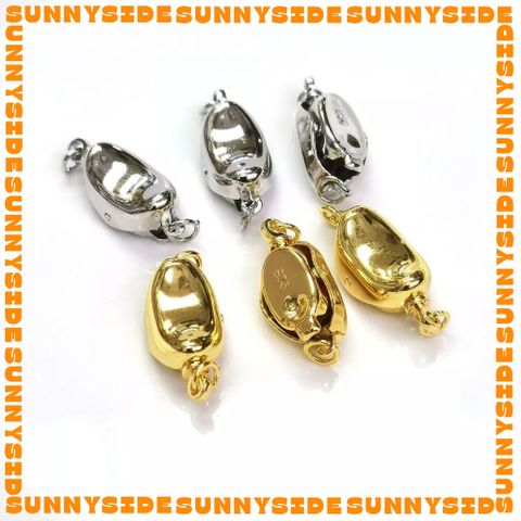 1 Cái Khoá Chốt Bấm Hình Đậu 18K Cao Cấp Làm Trang Sức Handmade DIY Phụ Kiện Khóa Đậu Làm Vòng Tay, Vòng Cổ DIY