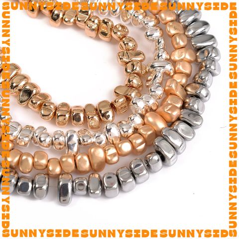 Gói 50 Hạt Cườm Hình Sỏi Hình Hạt Đá Hematit Thiên Nhiên Đủ Màu Xỏ Vòng Làm Trang Sức Handmade DIY