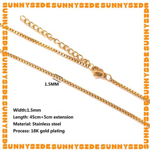 Dây Chuyền Thép Không Gỉ Dạng Xích Hộp Mạ Vàng 18K Làm Trang Sức Phụ Kiện Vòng Cổ DIY