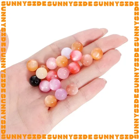Gói 10 Hạt Cườm Nhựa Hiệu Ứng Mắt Mèo Loại 1 Size 10mm Làm Phụ Kiện Trang Sức Handmade DIY