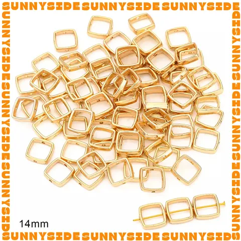 Gói 20 Cái Charm Khung Lồng Hạt Hình Vuông Hình Tròn Làm Trang Sức Handmade DIY