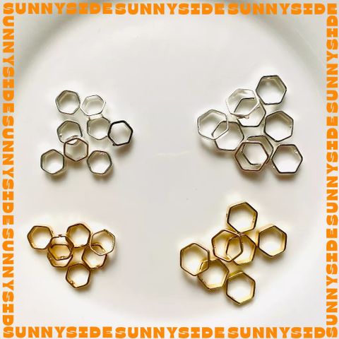 Gói 5 Cái Charm Khung Lồng Hạt Mạ Vàng 14K Hình Lục Giác Cao Cấp Làm Trang Sức Handmade DIY