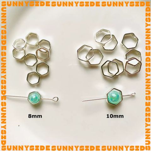Gói 5 Cái Charm Khung Lồng Hạt Mạ Vàng 14K Hình Lục Giác Cao Cấp Làm Trang Sức Handmade DIY