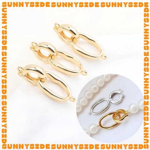 [Size Lớn] Khóa Oval Mạ Vàng 14K Cao Cấp Làm Vòng Tay Dây Chuyền Trang Sức Handmade DIY