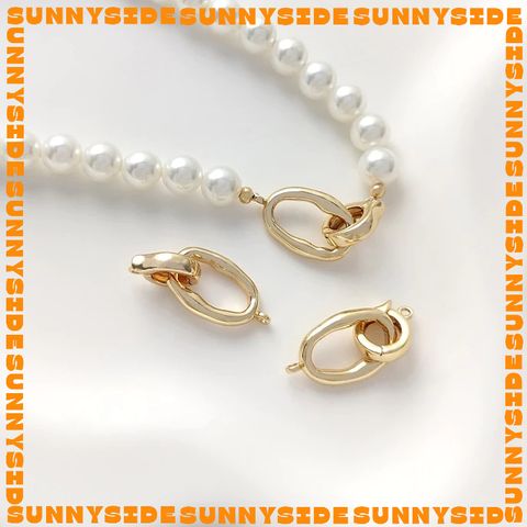 [Size Lớn] Khóa Oval Mạ Vàng 14K Cao Cấp Làm Vòng Tay Dây Chuyền Trang Sức Handmade DIY