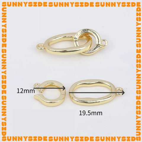 [Size Lớn] Khóa Oval Mạ Vàng 14K Cao Cấp Làm Vòng Tay Dây Chuyền Trang Sức Handmade DIY