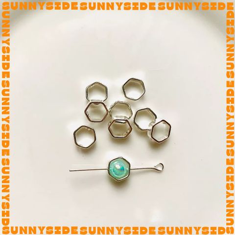 Gói 5 Cái Charm Khung Lồng Hạt Mạ Vàng 14K Hình Lục Giác Cao Cấp Làm Trang Sức Handmade DIY