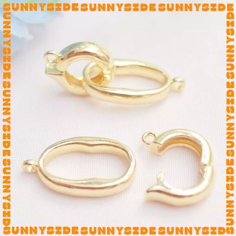 [Size Lớn] Khóa Oval Mạ Vàng 14K Cao Cấp Làm Vòng Tay Dây Chuyền Trang Sức Handmade DIY