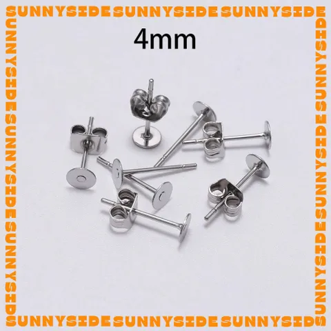 10 Cặp Móc Bông Tai Đĩa Phẳng Dùng Làm Phôi Khuyên Tai / Trang Sức Handmade DIY Phụ Kiện Đế Khuyên Tai