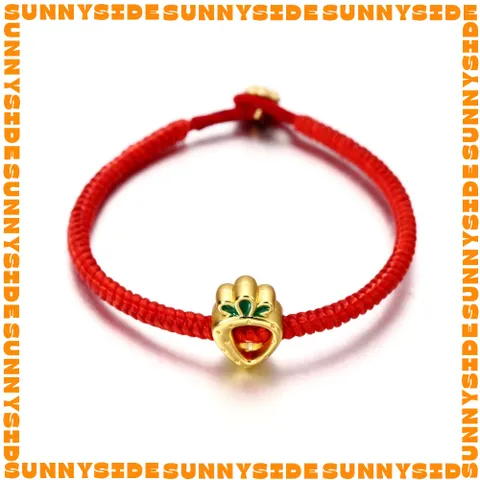Gói 5 Hạt Phụ Kiện Hạt Charm Xỏ Lỗ Hình Trái Cây Vàng Độc Đáo Làm Dây Chuyện Vòng Tay Làm Trang Sức Handmade DIY